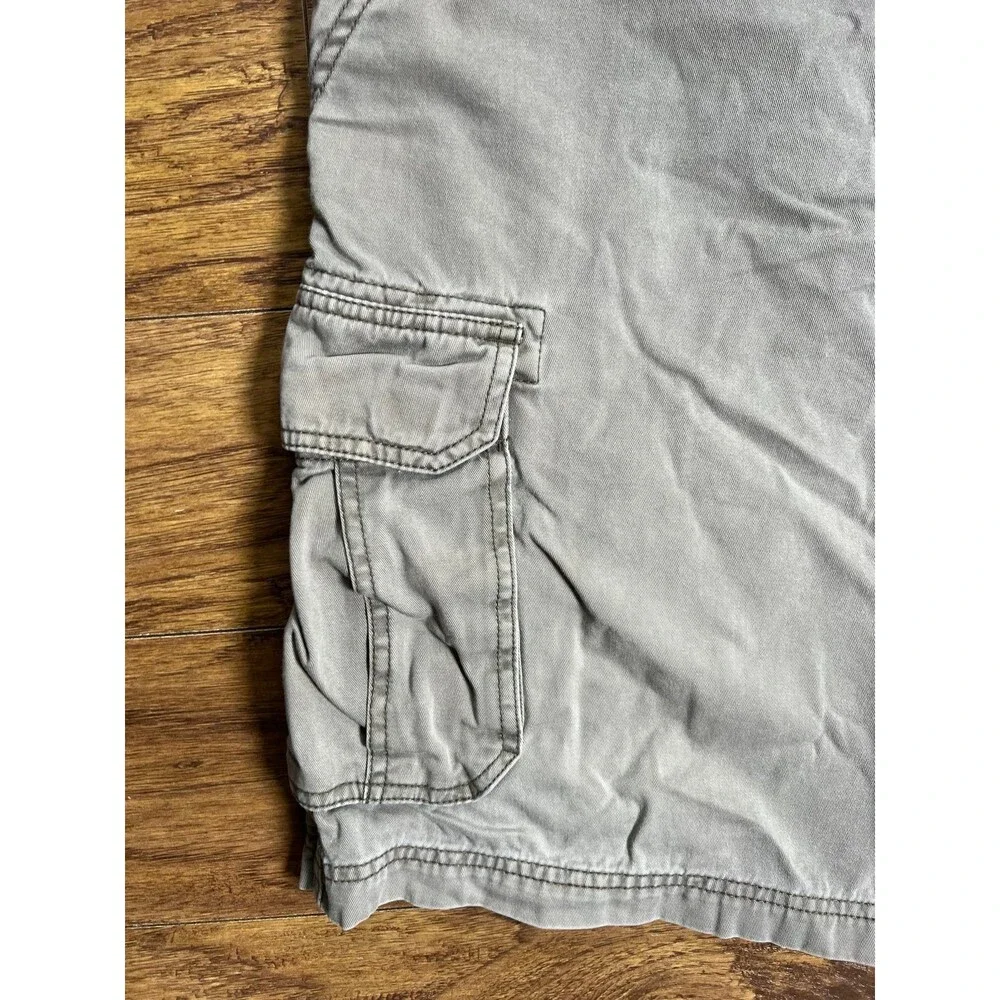 Vtg St Johns Bay Cargo Shorts Mens 36 Gray Khaki Cotton Outdoor Hiking Fishing